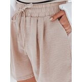 DStreet Spodenki damskie lniane RELAX TIME khaki | shoptok.hr