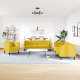  Chesterfield garnitura od 3 dijela s jastucima, žuti baršun | shoptok.hr