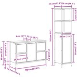  Set namještaja za kupaonicu 2 pcs Dimnjeni hrast i crna | Eponuda.com