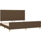 Posteljni okvir z vzglavjem temno rjav 200x200 cm blago, (20904941) | Shoptok.si