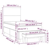 vidaXL Box spring krevet s madracem tamnozeleni 100x200 cm baršunasti | shoptok.hr