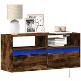 Maison Chic Stenska TV omarica - TV stojalo - Televizijska omarica z LED lučkami dimljeni hrast 100x31x45 cm, (21702413) | Shoptok.si