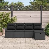  Sjedeća garnitura za vrt 5 kom. Crna poliratan 251 x 117 x 85 cm | shoptok.hr