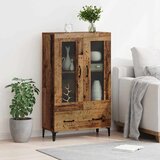 vidaXL Highboard Staro drvo 70 x 31 x 115 cm Obrađeno drvo i čelik | shoptok.hr