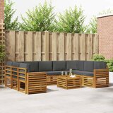  Set vanjskih sofa 10 kom. Prirodna i antracit | shoptok.hr