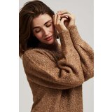 Marisse Turtleneck Sweater Decorated With Metallic Thread, Beige | shoptok.hr