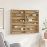vidaXL Vitrina Obrtnička hrastovina Drvo 100 x 8.5 x 75 cm Zidne police
