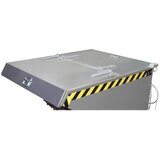 eurokraft pro Zložljiv pokrov za prekucno posodo za velike obremenitve, s prostornino 0,3 m³, pocinkano Cene