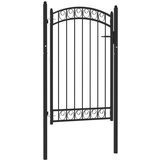  Vrata za ogradu s lučnim vrhom čelična 100 x 150 cm crna | shoptok.hr