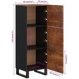  Visoka komoda s 3 vrata 40x33x110 cm obnovljeno drvo i željezo | shoptok.hr