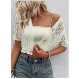 Dewberry 31766 Knit Short Sleeve Cardigan-STONE | shoptok.hr