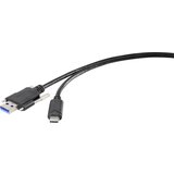 Renkforce USB kabel USB 3.2 gen. 1 (USB 3.0) USB-A vtič\, USB-C® vtič 1.00 m črna lahko se privije RF-3386040, (20416082) | Shoptok.si