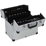 vidaXL Kovčeg za alat 38 x 22,5 x 34 cm srebrni aluminijski | shoptok.hr