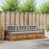  Set vanjskih sofa 3 kom. Prirodna i svijetlo siva | shoptok.hr