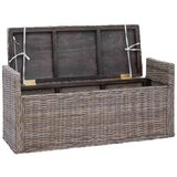  Klupa za pohranu s jastukom Siva 110 x 40 x 50 cm Ratan | shoptok.hr