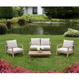 Garden Pleasure Bež vrtna garnitura od masivnog eukaliptusa za 4 osobe San Mateo – | shoptok.hr