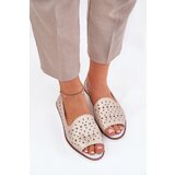 S. BARSKI Leather Perforated Ballet Flats With Open Toes S.Barski | shoptok.hr