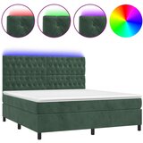  The Living Store Box spring postelja z vzmetnico LED tem. zelena 180x200cm žamet - Box Spring Postelja, (21488737) | Shoptok.si