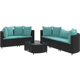 vidaXL 6-dijelni set vrtnih sofa s jastucima crni od poliratana | shoptok.hr