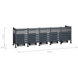 WESTMANN spremište za 5 kanti za smeće Planum | 5x240L | Antracit | 410x90x120 cm - BRANDED IN GERMANY | shoptok.hr