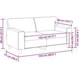  Dvosjed od tkanine crni 120 cm od umjetne kože | shoptok.hr