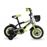  Bicikl dečiji GALAXY WOLF 12" crna/siva/neon zelena 590058 | ePonuda.com