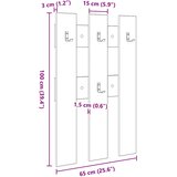  Vješalica za kapute na zidu Zidne Crni hrast 65 x 3 x 100 cm | shoptok.hr