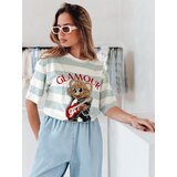 DStreet T-shirt damskie oversize w paski z haftem STRIPROCK j.niebieski | shoptok.hr