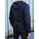 DStreet Men's transitional quilted jacket with hood dark blue | Eponuda.ba