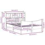 vidaXL Posteljni okvir brez vzmetnice bel 150x200 cm trdna borovina | Shoptok.si