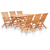 The Living Store Zložljiva zunanja jedilna garnitura 7-delna iz trdne tikovine - Vrtna Miza In Stol, (21479900) | Shoptok.si