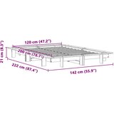  Okvir kreveta bez madraca bijeli 120 x 200 cm masivna borovina | shoptok.hr