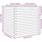  Vrtna sadilica voštano smeđe boje 70x70x68,5 cm od borovine | shoptok.hr