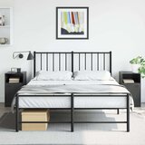 vidaXL Nočna omarica 2 kosa črna 34,5x39x62 cm jeklo | Shoptok.si