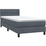 Box spring krevet s madracem tamnosivi 80 x 220 cm baršunasti | shoptok.hr