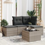  The Living Store Vrtna sedežna garnitura 5-delna z blazinami siv poli ratan - Vrtna Sedežna Garniture, (21478734) | Shoptok.si