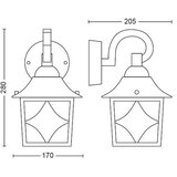 Philips 1747742PN - Spoljašnje zidno svetlo CAMBRIDGE 1xE27/60W/230V IP44 | Eponuda.com