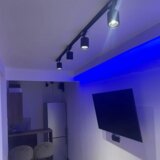  Šinska rasveta Komplet 2m, 4 topa, Crna Cene
