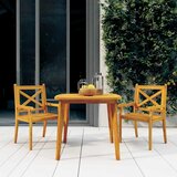  3-dijelni vrtni blagovaonski set od masivnog bagremovog drva Smeđa Dužina stola 85 cm | shoptok.hr