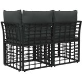  Zunanja ljubezenska sedežna garnitura 2 pcs Črna in Temno siva, (5000240812) | Shoptok.si
