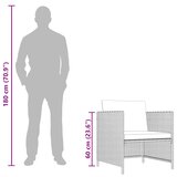  Vrtna sofa od poliratana s jastucima crna | shoptok.hr