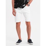 Ombre Men's denim shorts with a classic cut - white Cijene