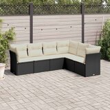  6-dijelni set vrtnih sofa s jastucima crni od poliratana | shoptok.hr