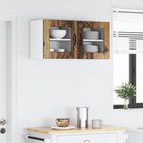  Zidni stakleni ormarić PORTO 2 pcs Staro drvo 40 x 31 x 40 cm | Eponuda.com