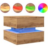 Maison Chic Klubska mizica - kavna mizica - Nizka mizica z LED lučkami artisan hrast 50x50x40 cm, (21752203) Cene