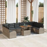 vidaXL Vrtna sofa garnitura Set 11 Siva Ratan Vrtna jedilna garnitura Cene