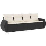  4-dijelni set vrtnih sofa od poliratana s jastucima crni | shoptok.hr