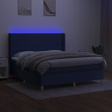 box spring s madracem LED plavi 160x200 cm od tkanine | shoptok.hr