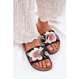 Boto EVENTO Women's Slides With Flowers On Cork Platform Black Zinrosa | Shoptok.si