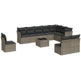  11-dijelni set vrtnih sofa od poliratana s jastucima sivi | shoptok.hr